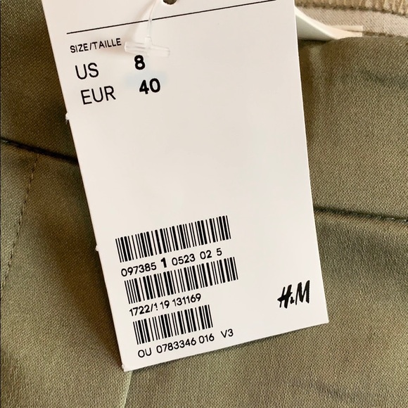 H&M straight leg Olive Green pull on pants - Picture 8 of 8